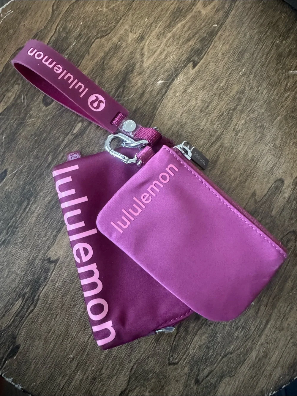 Lululemon Pink Wristlet Pouch Duo